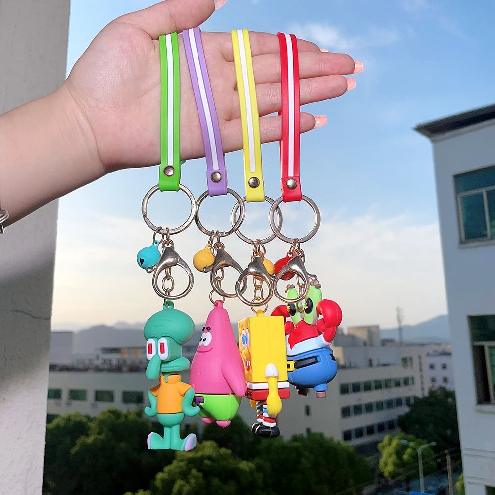 Kawaii SpongeBob, Patrick Star & Squidward PVC Keychain - Image 2