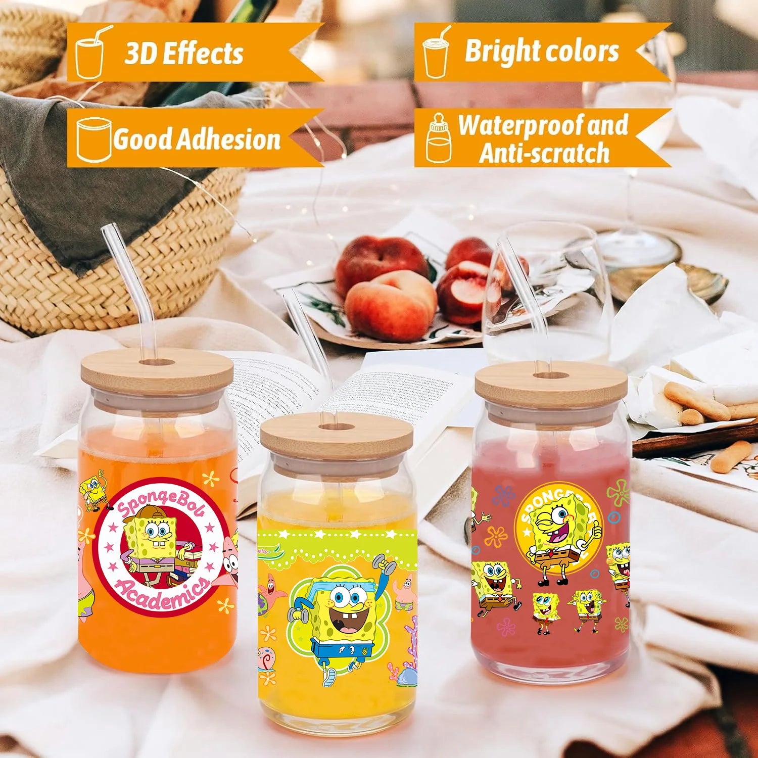 Miniso SpongeBob UV DTF 3D Crystal Stickers - Image 5