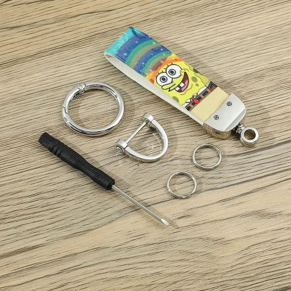 Cartoon SquarePants Leather Keychain - Image 3