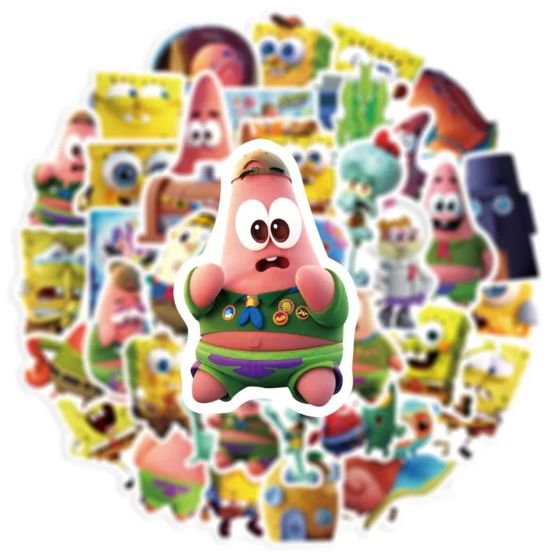 50PCS SpongeBob & Patrick Star Sticker Set - Image 4