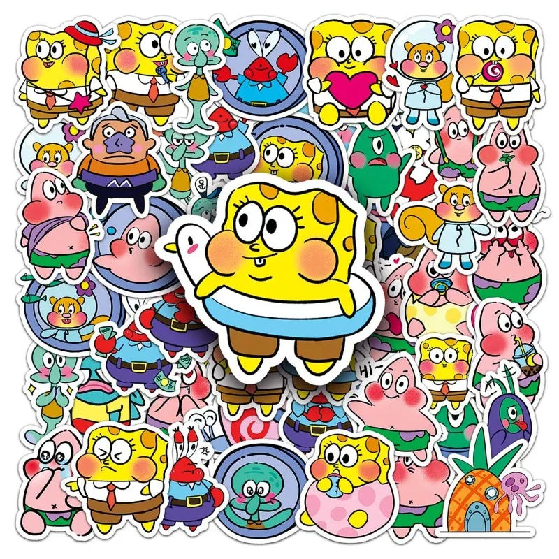 50PCS SpongeBob “Sent A Big Star” Cartoon Animation Stickers