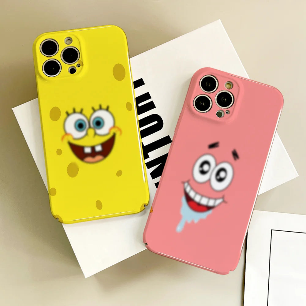 Funny S-SpongeBobs Cartoon Phone Case for iPhone
