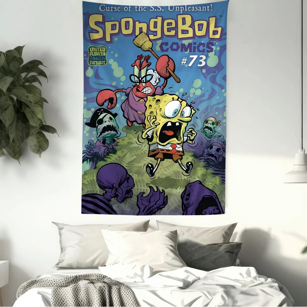 S-SpongeBob Fun Cartoon Chart Tapestry - Image 13