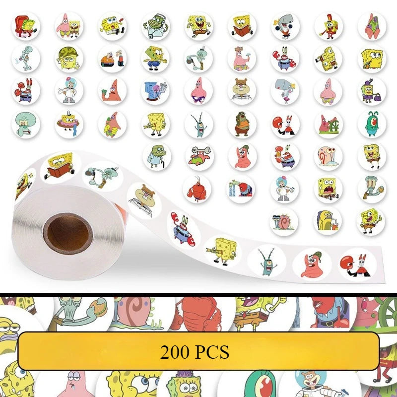 200PCS Cartoon Cute SpongeBob SquarePants - Image 5