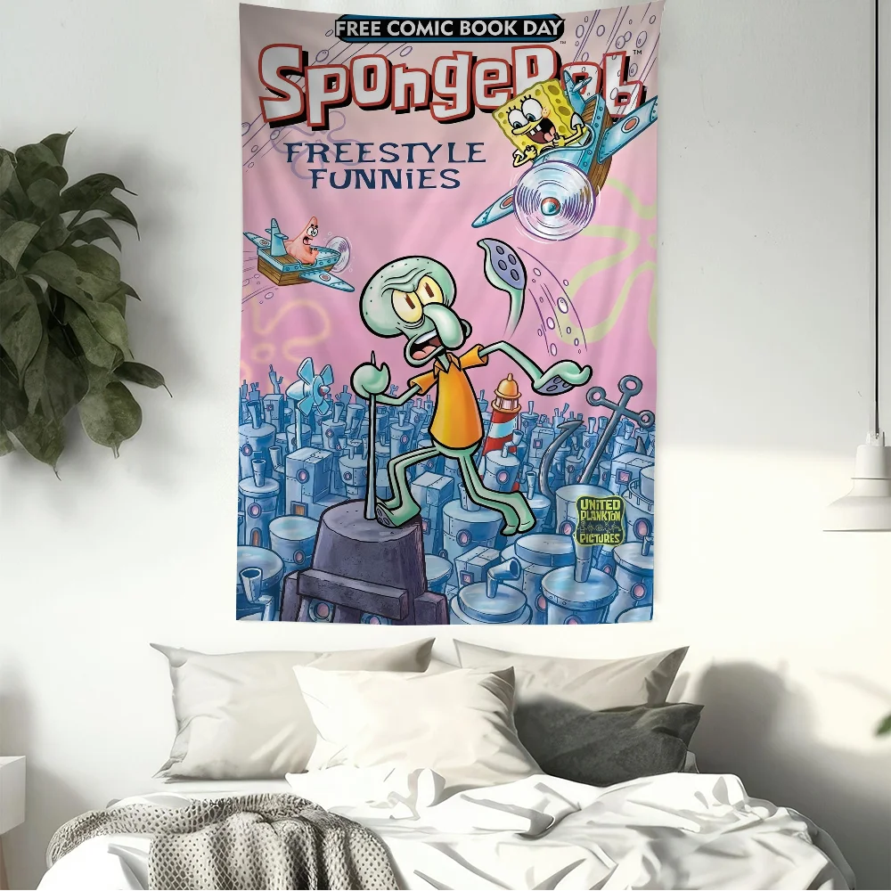 S-SpongeBob Fun Cartoon Chart Tapestry - Image 11