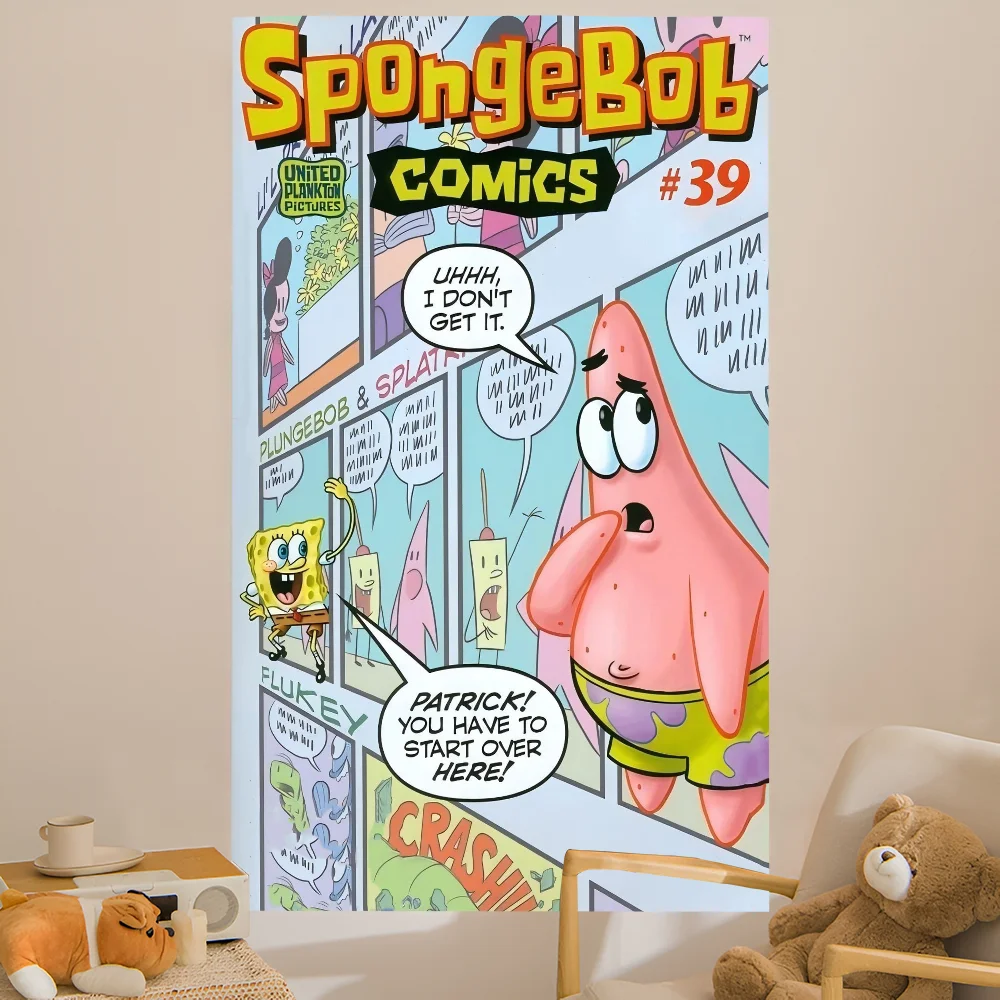 S-SpongeBob Fun Cartoon Chart Tapestry - Image 2
