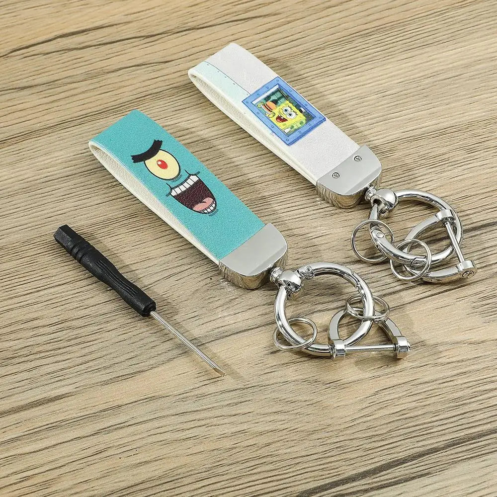 Cartoon SquarePants Leather Keychain - Image 4